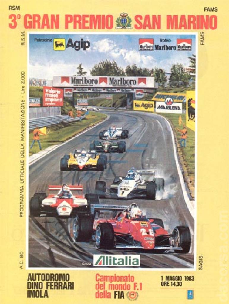 Poster of 3. Gran Premio di San Marino, FIA Formula One World Championship round 04, San Marino, 1 May 1983