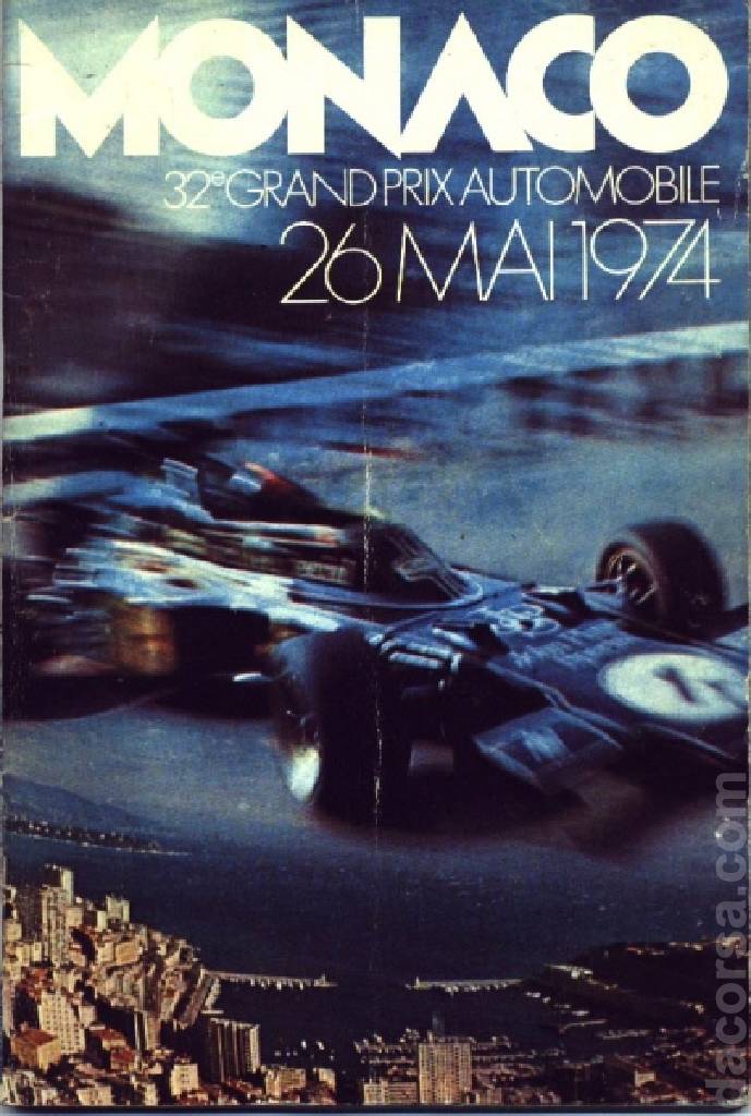 Poster of 32. Grand Prix Automobile, FIA Formula One World Championship round 06, Monaco, 26 May 1974