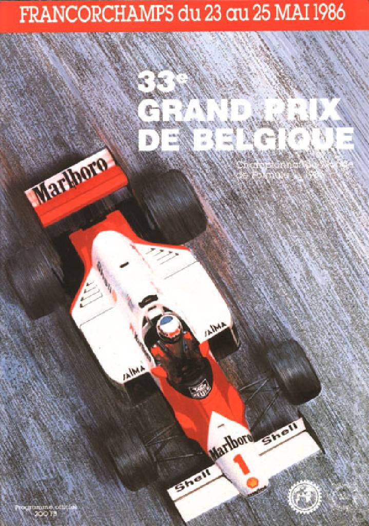 Image representing 33e Grand Prix de Belgique 1986, FIA Formula One World Championship round 05, Belgium, 23 - 25 May 1986