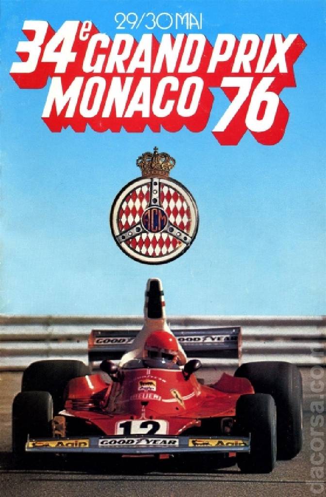 Poster of 34. Grand Prix de Monaco, FIA Formula One World Championship round 06, Monaco, 29 - 30 May 1976