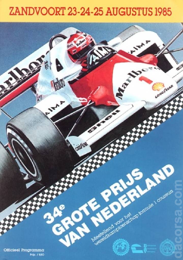 Image representing 34. Grote Prijs van Nederland, FIA Formula One World Championship round 11, Netherlands, 23 - 25 August 1985