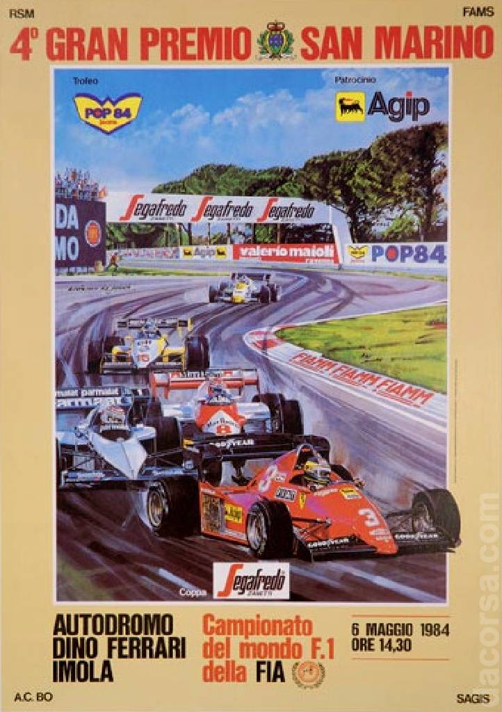 Poster of 4. Gran Premio di San Marino, FIA Formula One World Championship round 04, San Marino, 6 May 1984