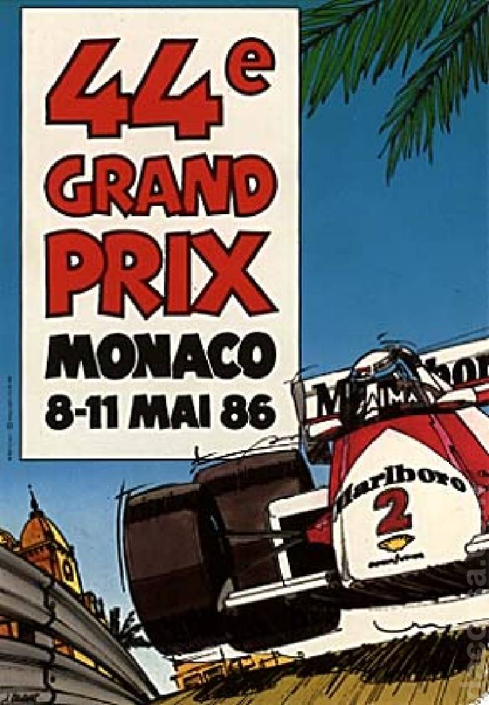 Poster of 44. Grand Prix de Monaco, FIA Formula One World Championship round 04, Monaco, 8 - 11 May 1986