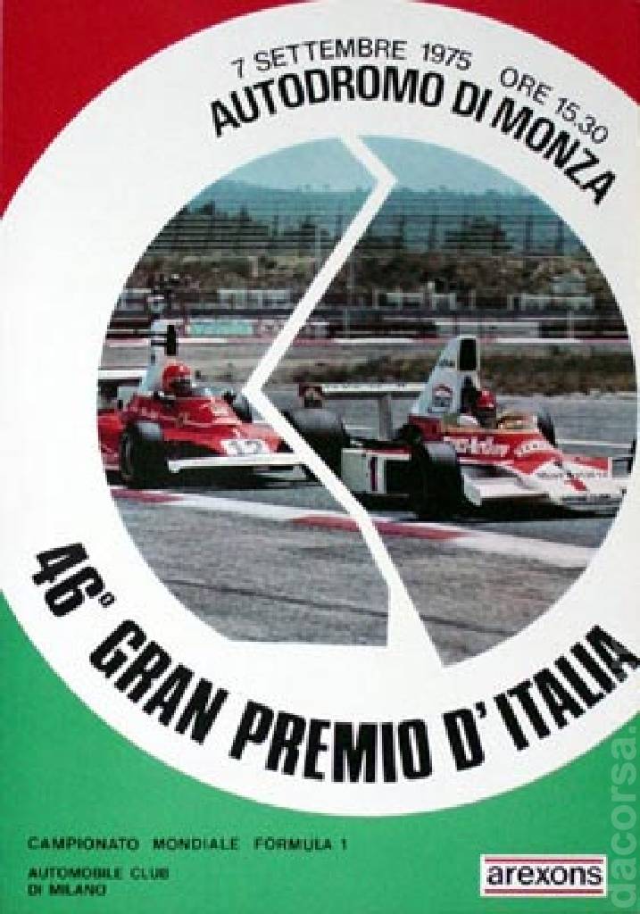 Image representing 46. Gran Premio d'Italia, FIA Formula One World Championship round 13, Italy, 7 September 1975