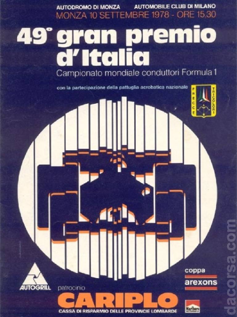 Poster of 49. Gran Premio d'Italia, FIA Formula One World Championship round 14, Italy, 10 September 1978