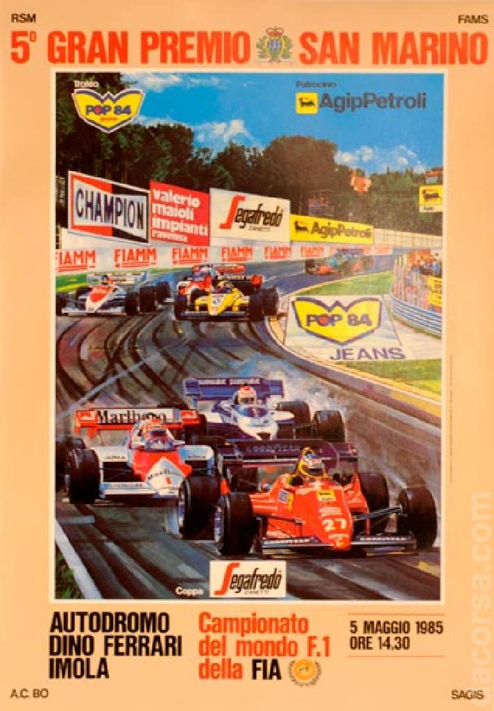 Poster of 5. Gran Premio di San Marino, FIA Formula One World Championship round 03, San Marino, 5 May 1985