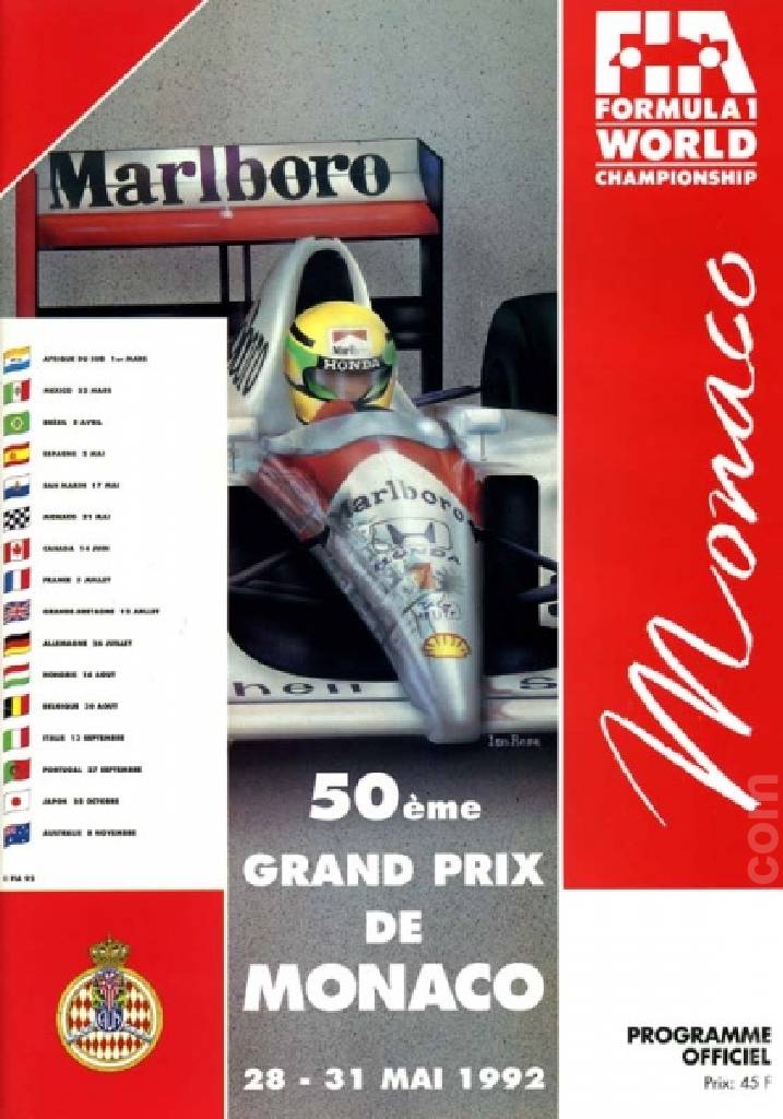 Image representing 50. Grand Prix de Monaco, FIA Formula One World Championship round 06, Monaco, 28 - 31 May 1992