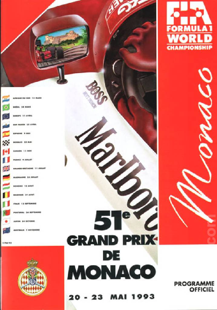 Poster of 51. Grand Prix de Monaco, FIA Formula One World Championship round 06, Monaco, 20 - 23 May 1993