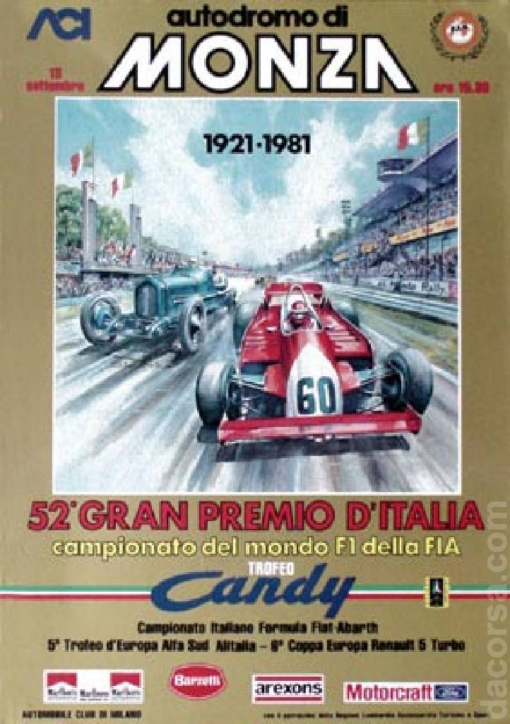 Poster of 52. Gran Premio d' Italia, FIA Formula One World Championship round 13, Italy, 13 September 1981