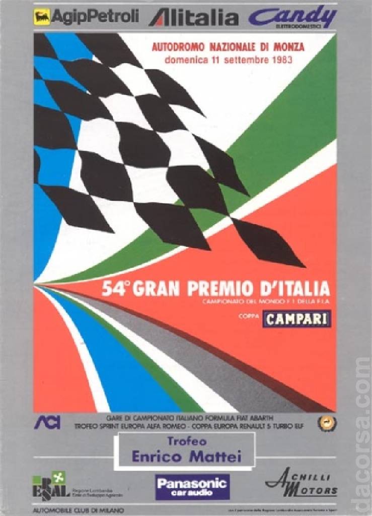 Poster of 54. Gran Premio d'Italia, FIA Formula One World Championship round 13, Italy, 11 September 1983