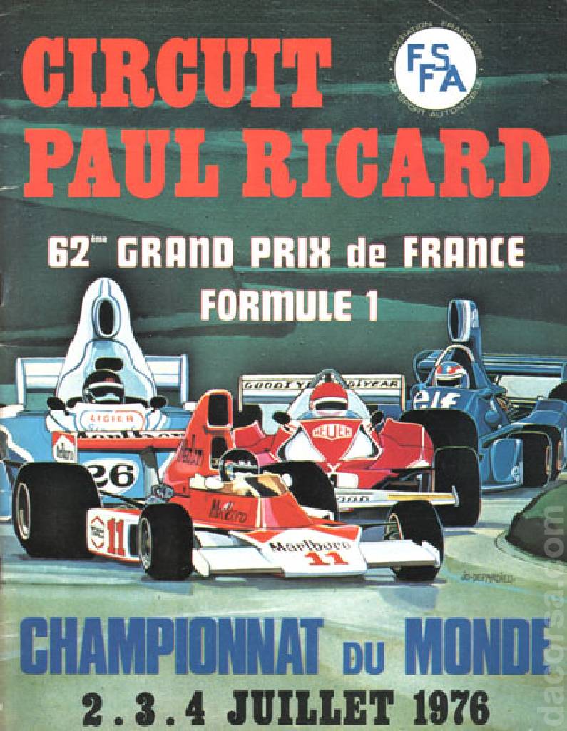 Poster of 62. Grand Prix de France, FIA Formula One World Championship round 08, France, 2 - 4 July 1976