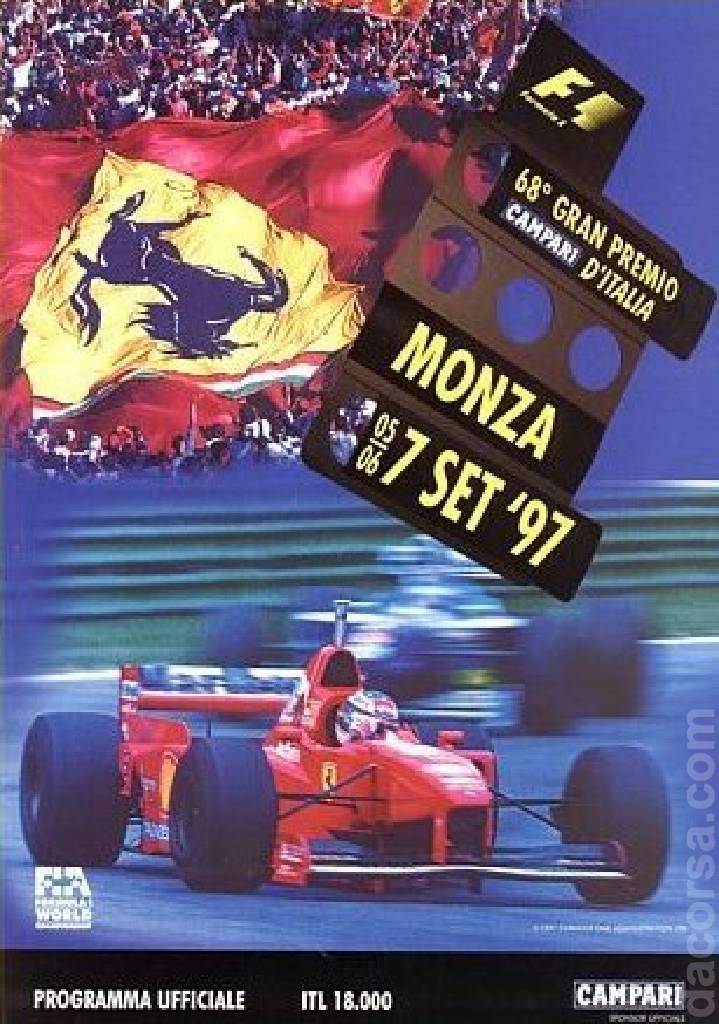 Image representing 68. Gran Premio Campari d'Italia, FIA Formula One World Championship round 13, Italy, 5 - 7 September 1997