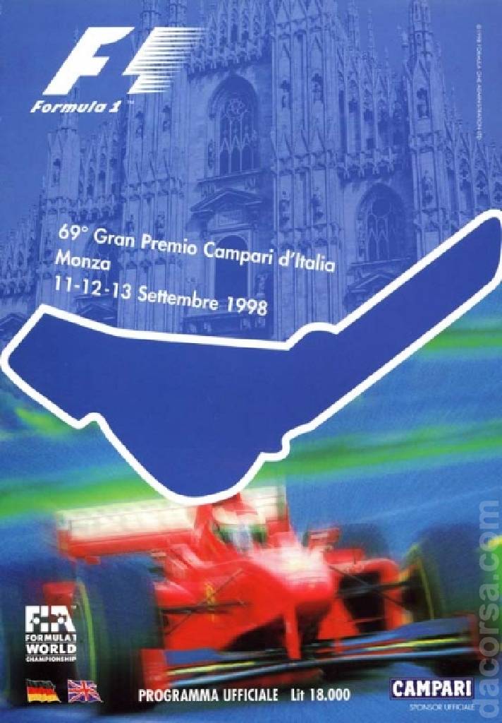 Poster of 69. Gran Premio Campari d'Italia, FIA Formula One World Championship round 14, Italy, 11 - 13 September 1998