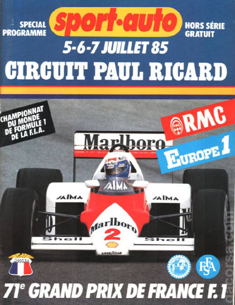 Poster of 71. Grand Prix de France, FIA Formula One World Championship round 07, France, 5 - 7 July 1985