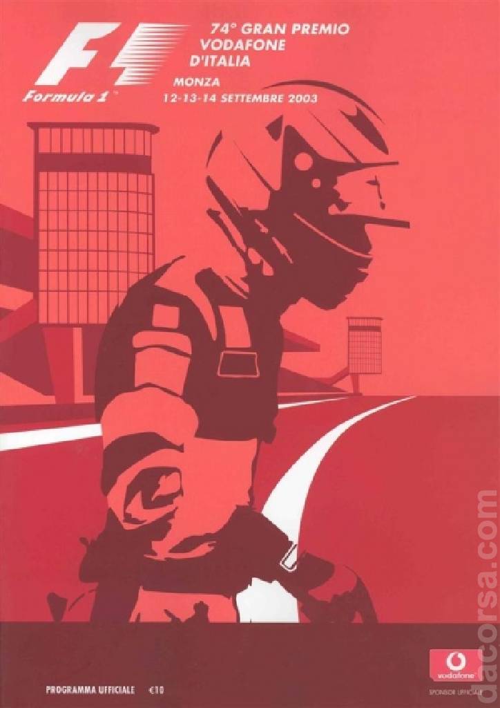 Poster of 74. Gran Premio Vodaphone d'Italia, FIA Formula One World Championship round 14, Italy, 12 - 14 September 2003