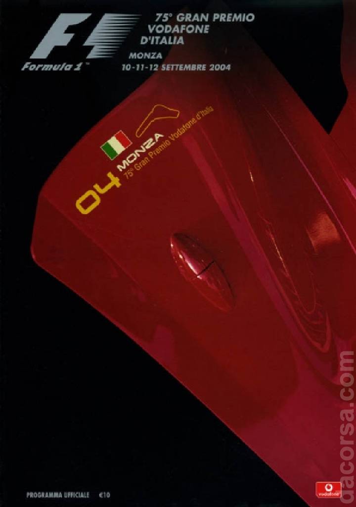 Image representing 75. Gran Premio Vodaphone d'Italia, FIA Formula One World Championship round 15, Italy, 10 - 12 September 2004