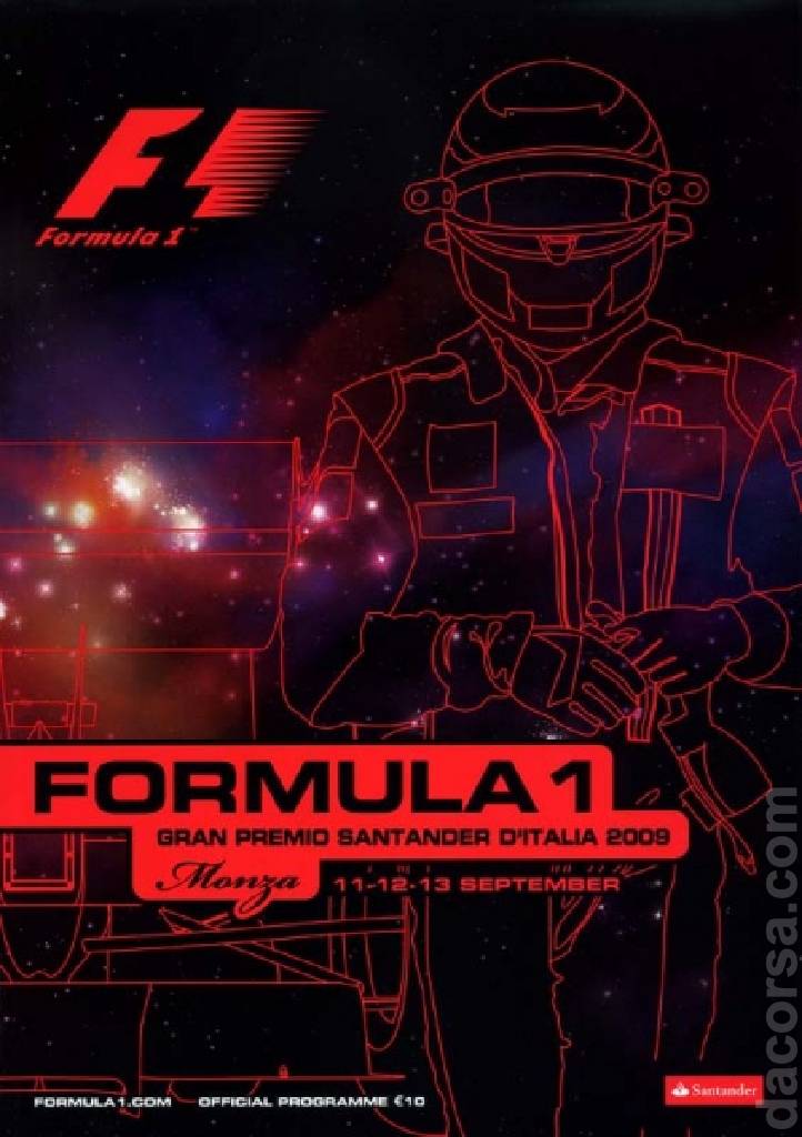 Poster of 80. Gran Premio Santander d'Italia, FIA Formula One World Championship round 13, Italy, 11 - 13 September 2009