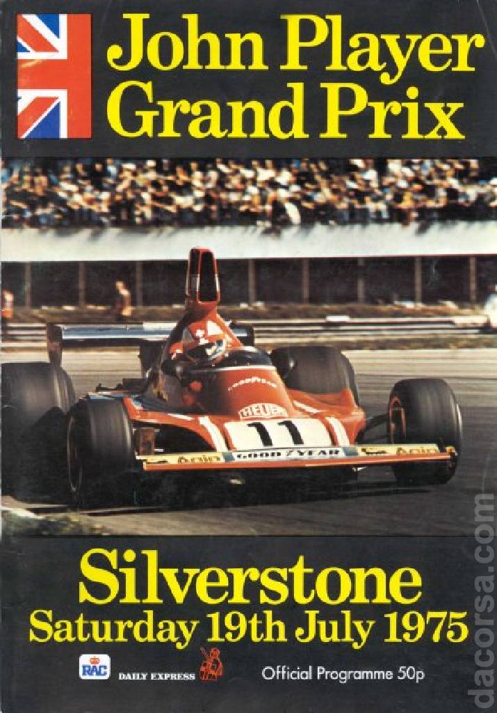 Poster of British Grand Prix 1975, FIA Formula One World Championship round 10, United Kingdom, 19 July 1975
