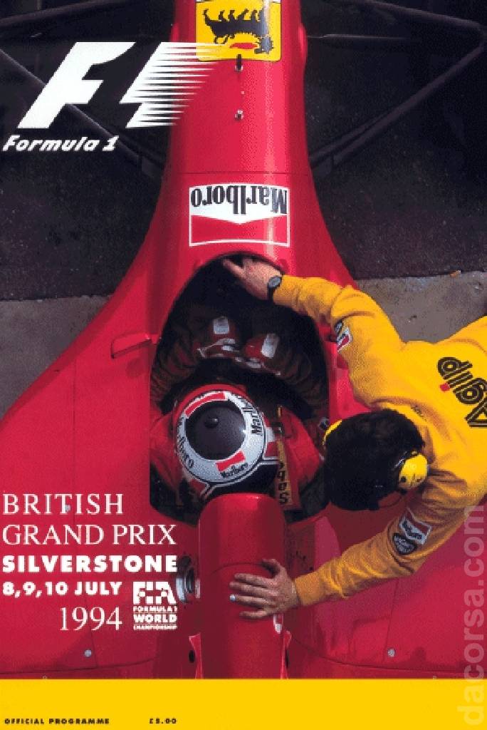 Poster of British Grand Prix 1994, FIA Formula One World Championship round 08, United Kingdom, 8 - 10 July 1994