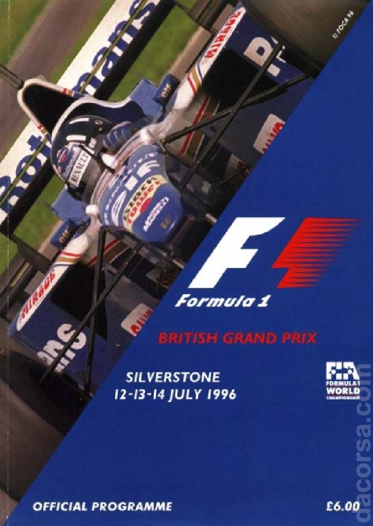 Image representing British Grand Prix 1996, FIA Formula One World Championship round 10, United Kingdom, 12 - 14 July 1996