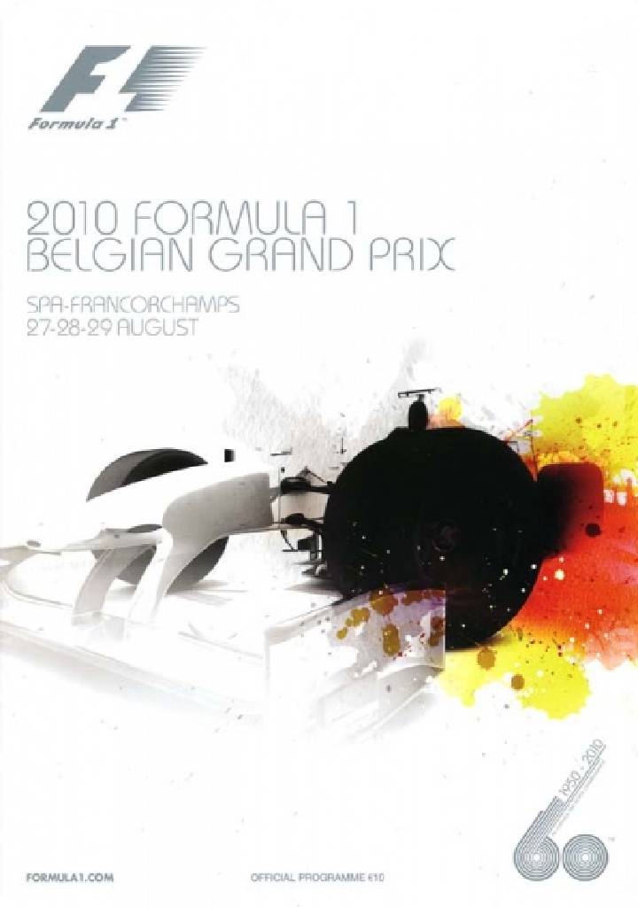 Image representing Formula 1 Belgian Grand Prix 2010, FIA Formula One World Championship round 13, Belgium, 27 - 29 August 2010