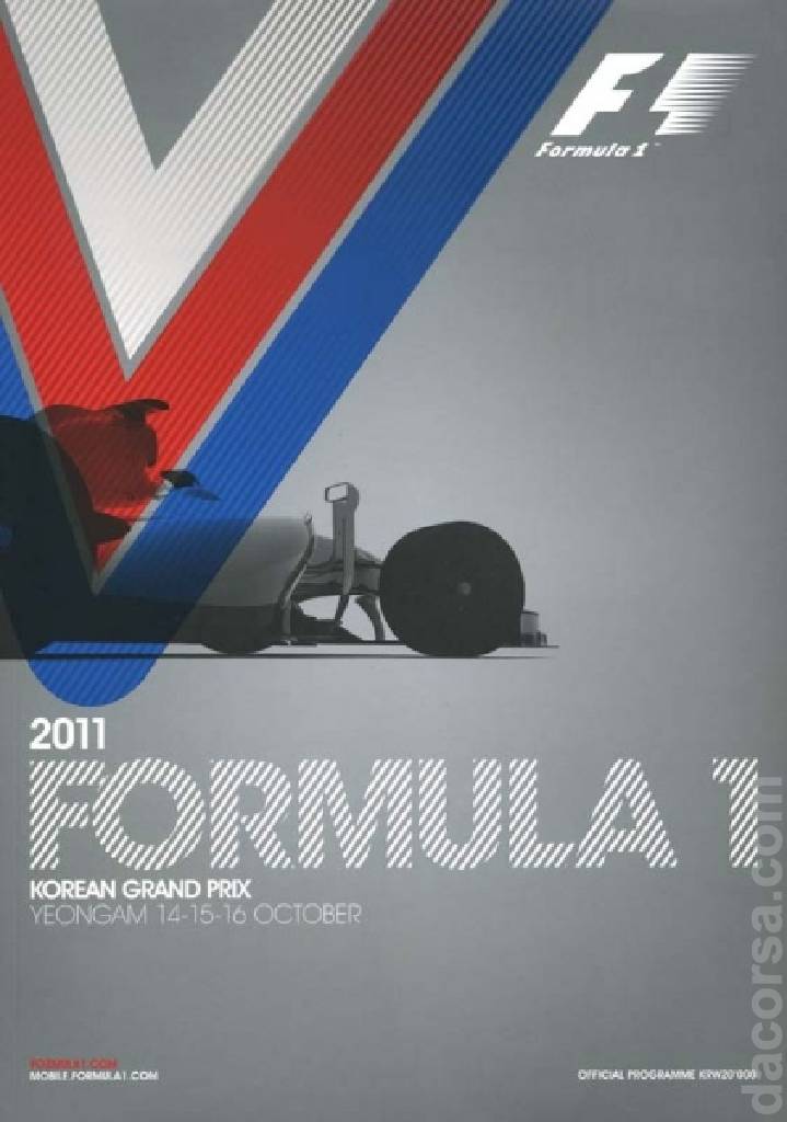 Poster of Formula 1 Korean Grand Prix 2011, FIA Formula One World Championship round 16, South Korea, 14 - 16 October 2011
