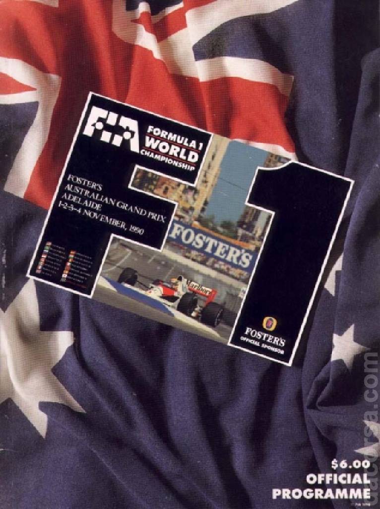 Poster of Foster's Australian Grand Prix 1990, FIA Formula One World Championship round 16, Australia, 1 - 4 November 1990