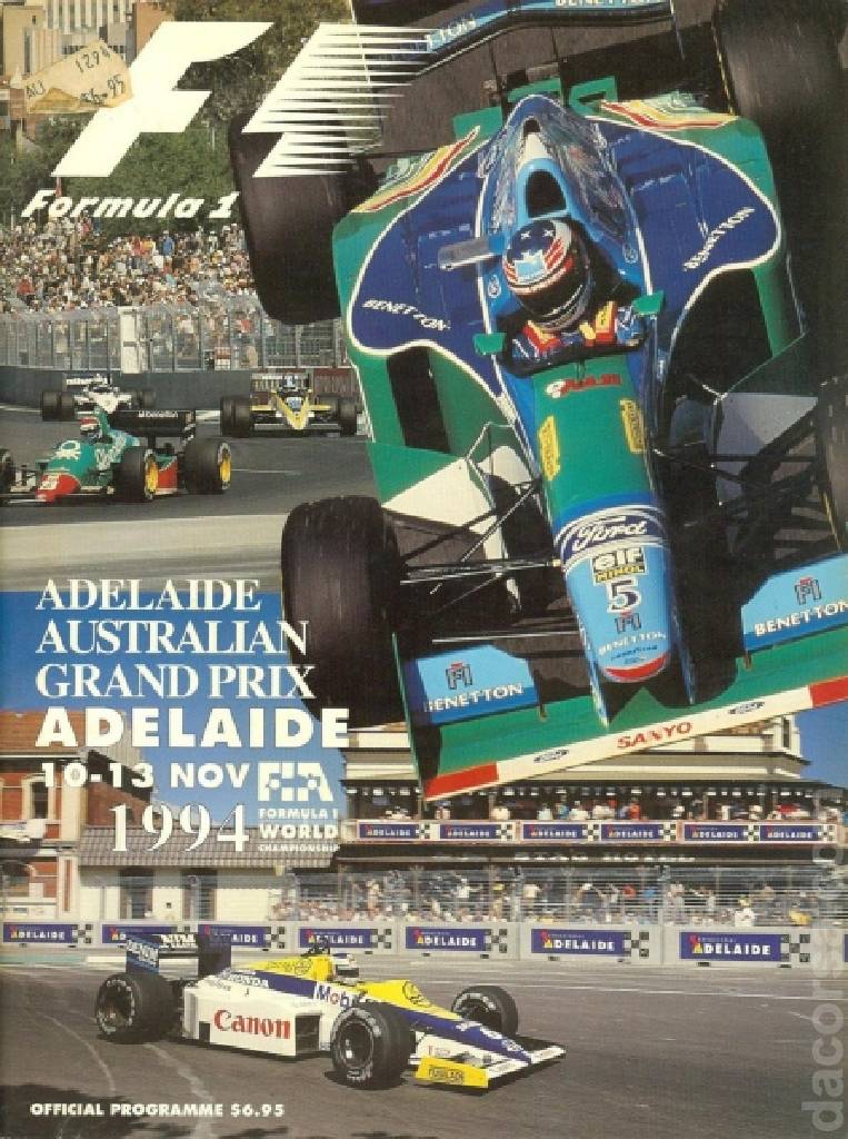 Poster of Foster's Australian Grand Prix 1994, FIA Formula One World Championship round 16, Australia, 10 - 13 November 1994