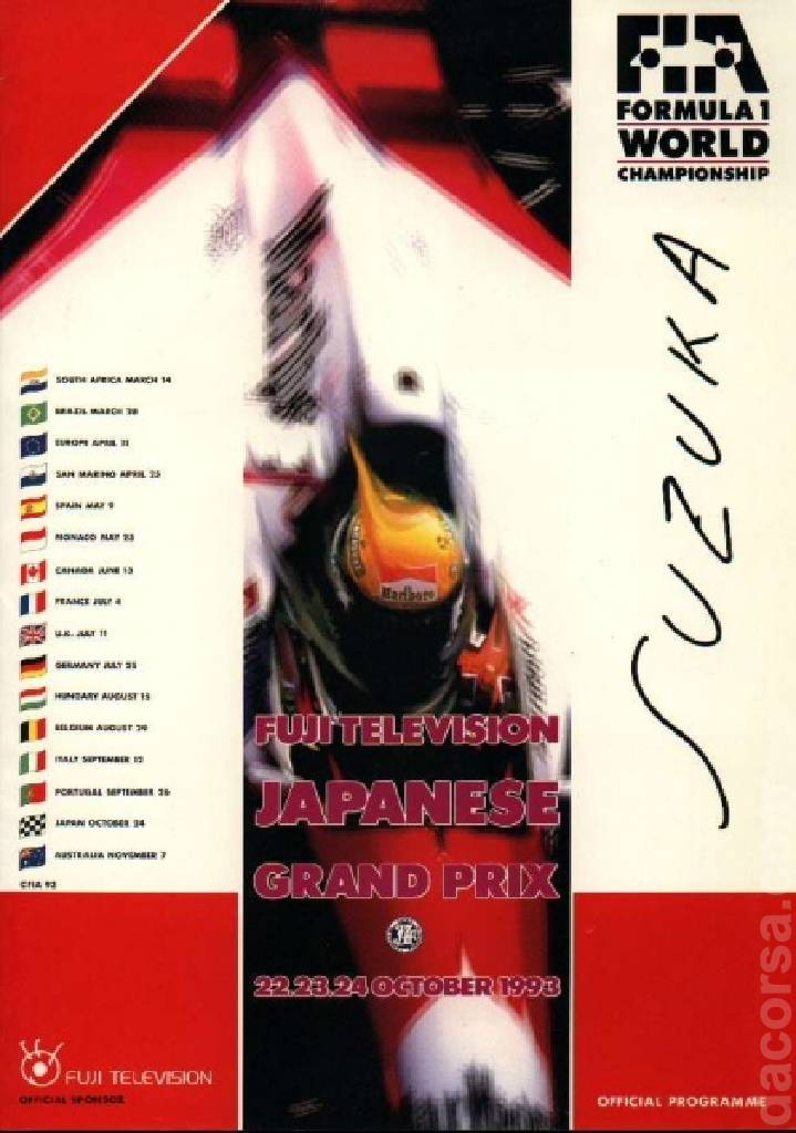 Image representing Fuji Television Japanese Grand Prix 1993, FIA Formula One World Championship round 15, Japan, 22 - 24 October 1993