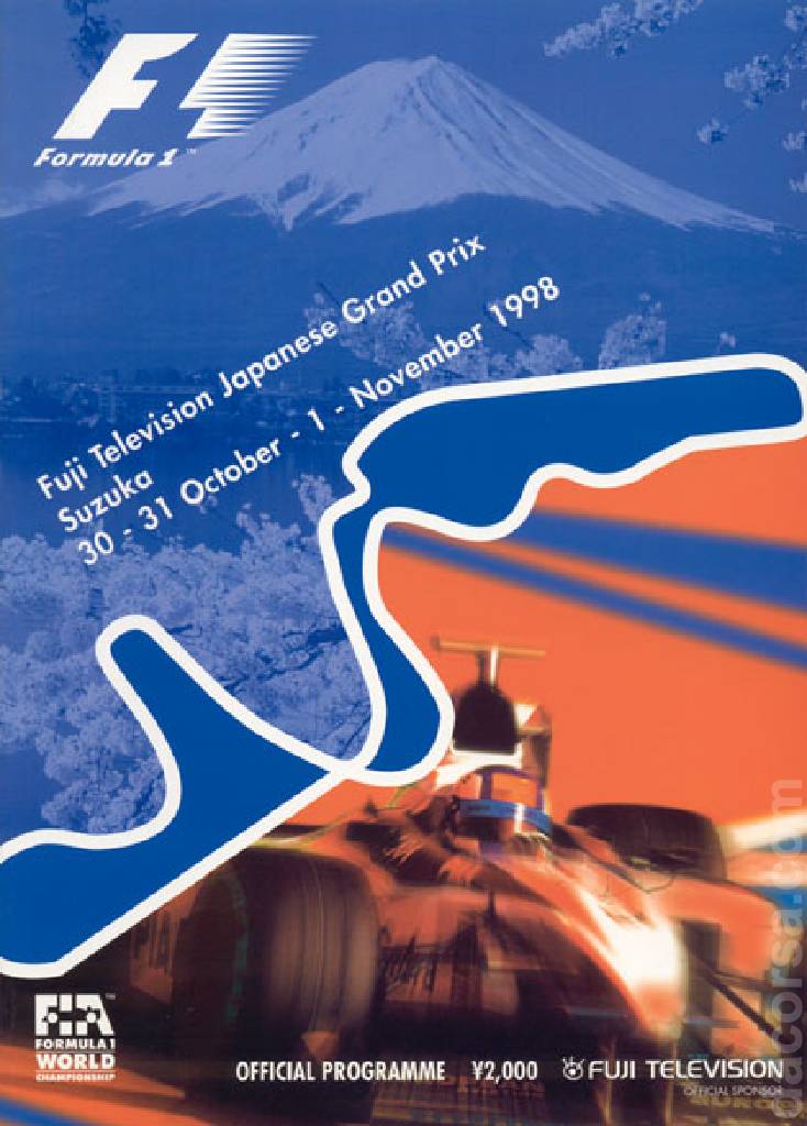 Poster of Fuji Television Japanese Grand Prix 1998, FIA Formula One World Championship round 16, Japan, 30 October - 1 November 1998