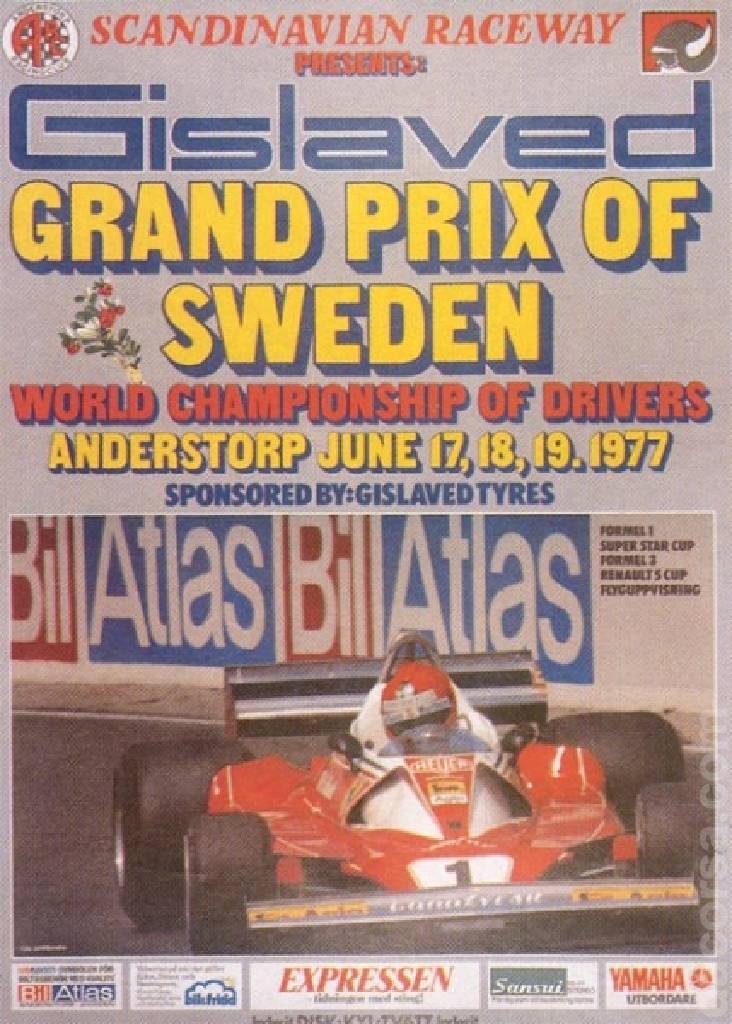 Poster of Gislaved Swedish Grand Prix 1977, FIA Formula One World Championship round 08, Sweden, 17 - 19 June 1977