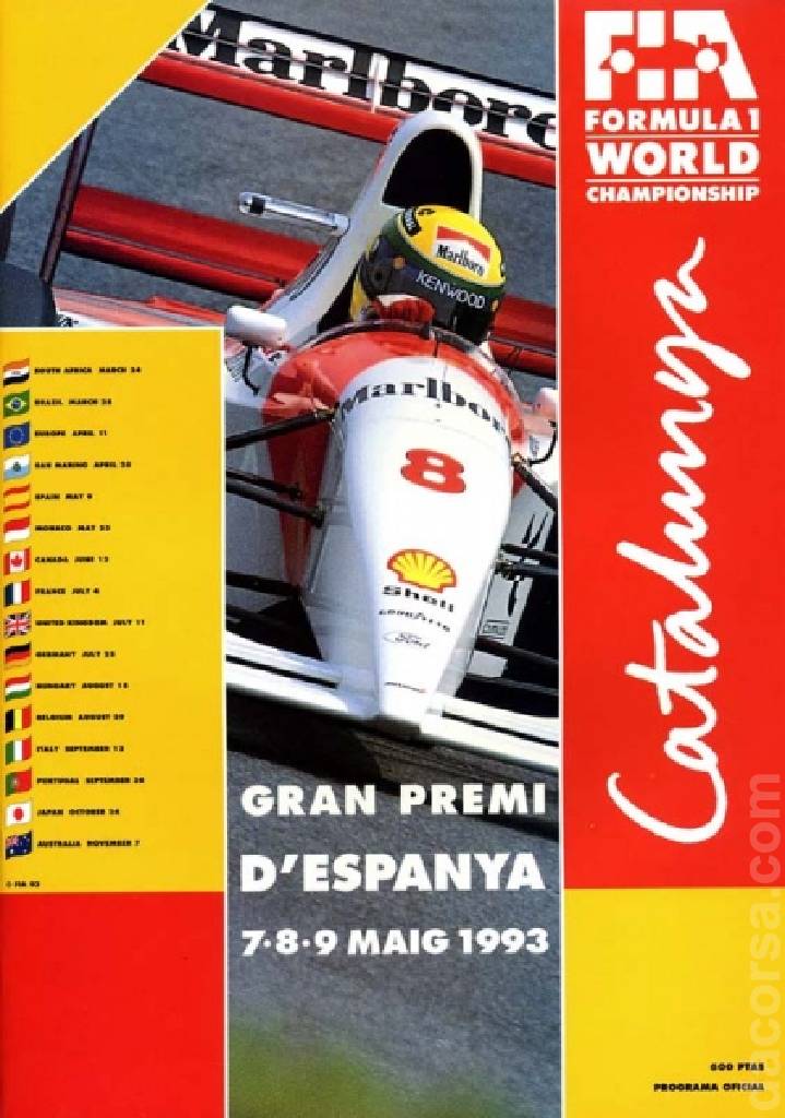 Image representing Gran Premi d'Espana 1993, FIA Formula One World Championship round 05, Spain, 7 - 9 May 1993