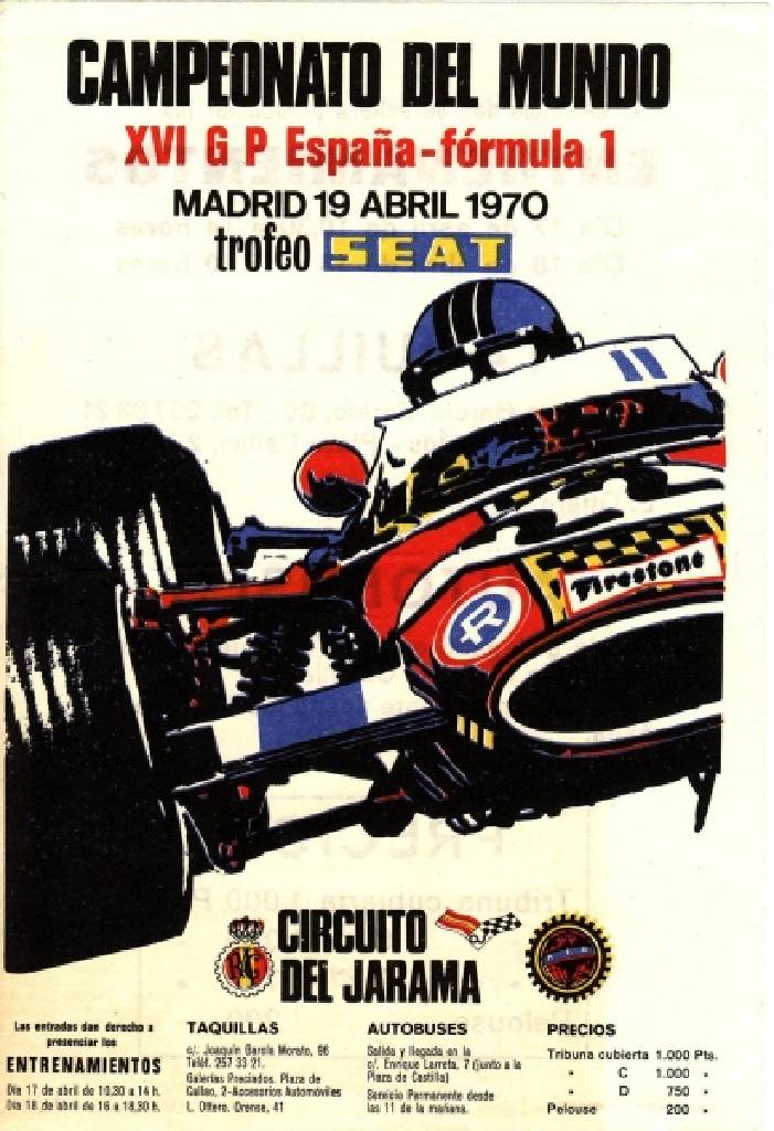 Poster of Gran Premio de Espana 1970, FIA Formula One World Championship round 02, Spain, 19 April 1970