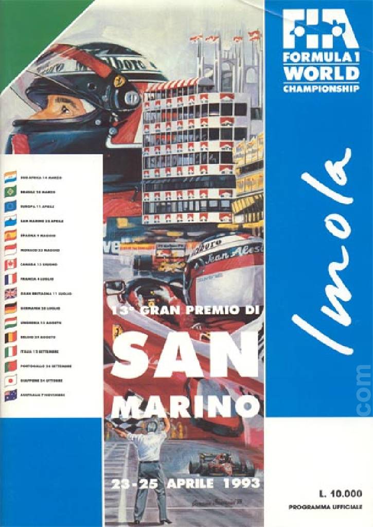 Poster of Gran Premio di San Marino 1993, FIA Formula One World Championship round 04, San Marino, 23 - 25 April 1993
