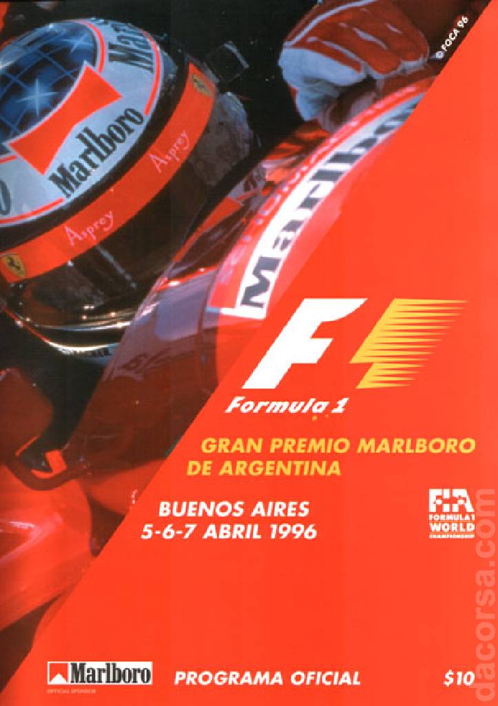 Poster of Gran Premio Marlboro de Argentina 1996, FIA Formula One World Championship round 03, Argentina, 5 - 7 April 1996