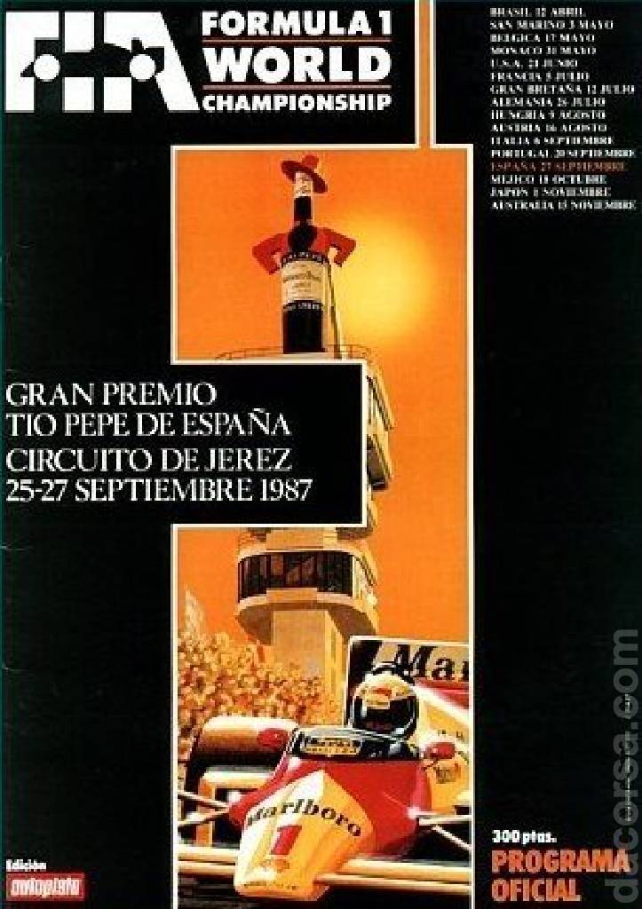 Image representing Gran Premio Tio Pepa de Espana 1987, FIA Formula One World Championship round 13, Spain, 25 - 27 September 1987