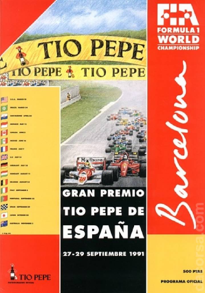 Poster of Gran Premio Tio Pepe de Espana 1991, FIA Formula One World Championship round 14, Spain, 27 - 29 September 1991