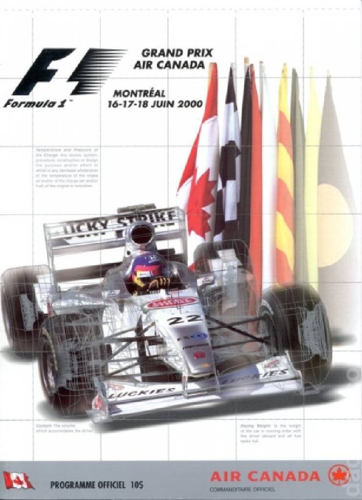 Poster of Grand Prix Air Canada 2000, FIA Formula One World Championship round 08, Canada, 16 - 18 June 2000