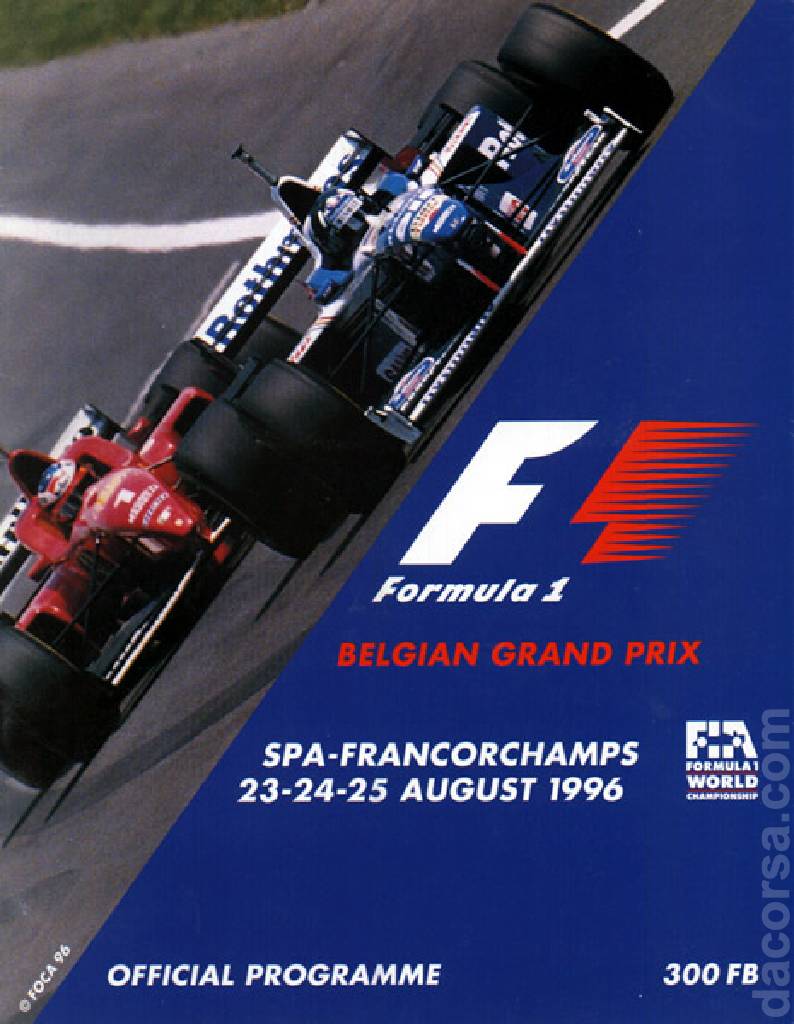 Poster of Grand Prix de Belgique 1996, FIA Formula One World Championship round 13, Belgium, 23 - 25 August 1996
