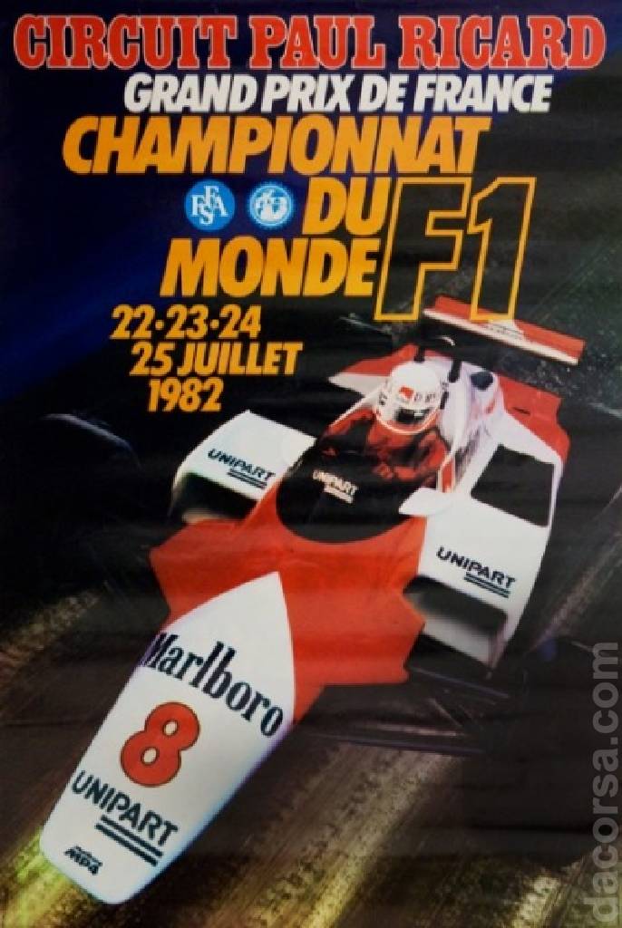Poster of Grand Prix de France 1982, FIA Formula One World Championship round 11, France, 22 - 25 July 1982