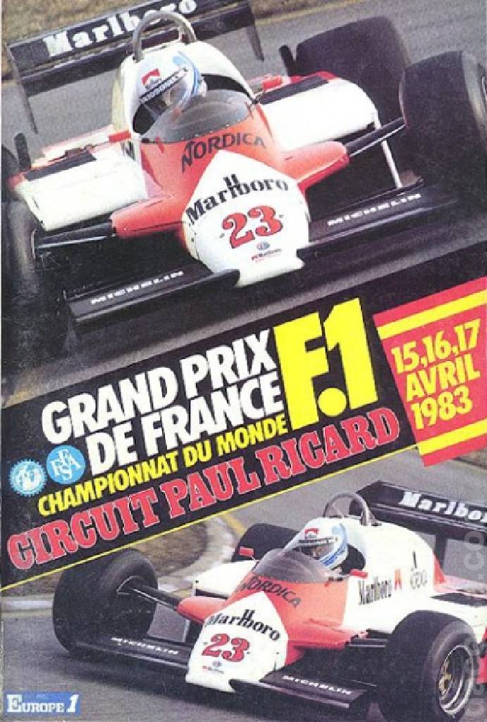 Poster of Grand Prix de France 1983, FIA Formula One World Championship round 03, France, 15 - 17 April 1983