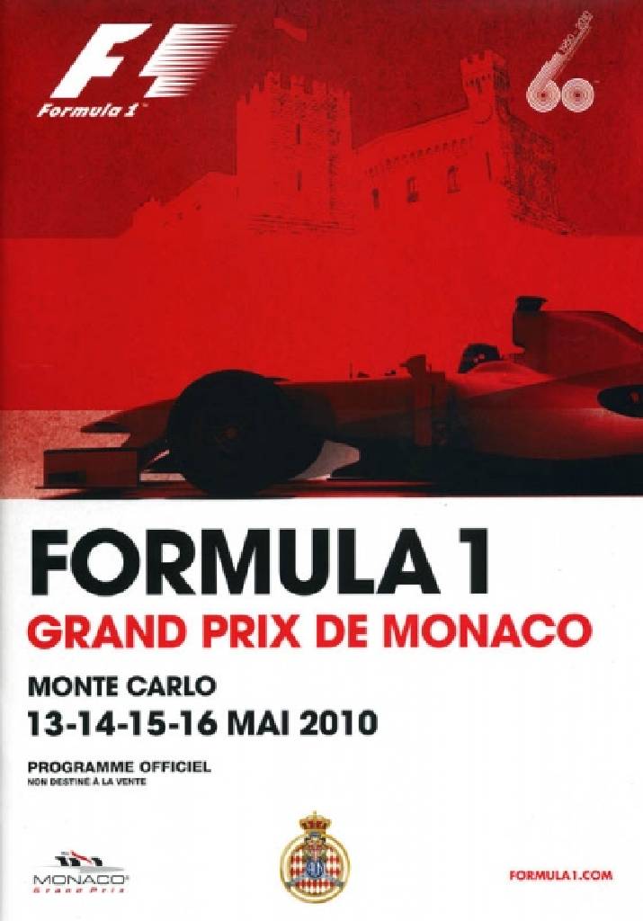 Poster of Grand Prix de Monaco 2010, FIA Formula One World Championship round 06, Monaco, 13 - 16 May 2010
