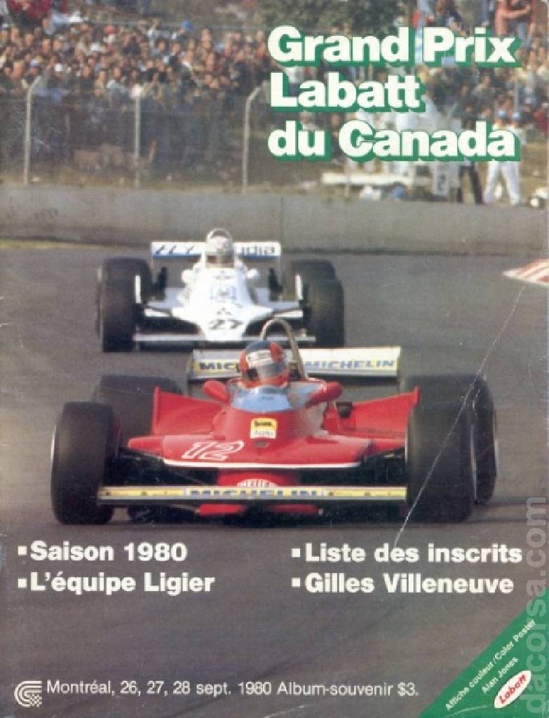 Poster of Grand Prix Labatt du Canada 1980, FIA Formula One World Championship round 13, Canada, 26 - 28 September 1980