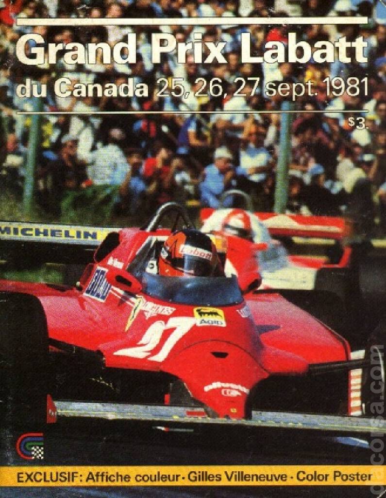 Poster of Grand Prix Labatt du Canada 1981, FIA Formula One World Championship round 14, Canada, 25 - 27 September 1981