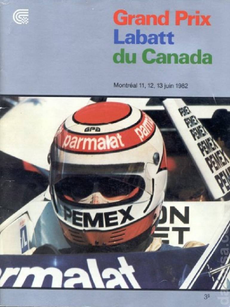 Poster of Grand Prix Labatt du Canada 1982, FIA Formula One World Championship round 08, Canada, 11 - 13 June 1982