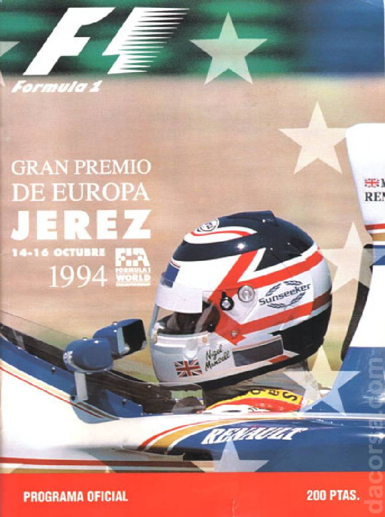 Image representing Grand Prix of Europe 1994, FIA Formula One World Championship round 14, Europe, 14 - 16 October 1994