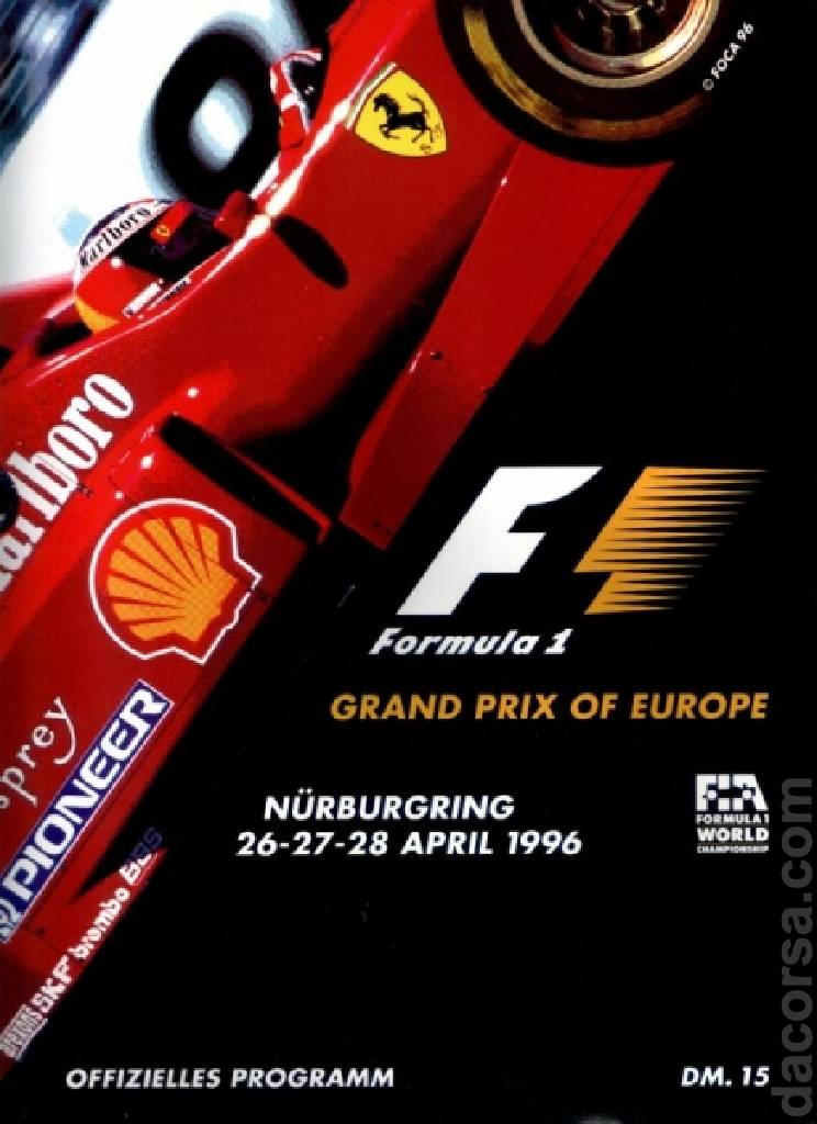 Image representing Grand Prix of Europe 1996, FIA Formula One World Championship round 04, Europe, 26 - 28 April 1996