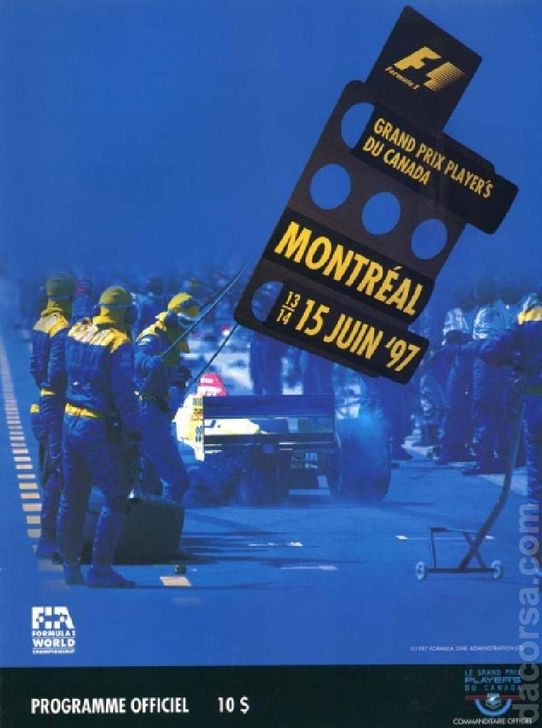 Poster of Grand Prix Player's du Canada 1997, FIA Formula One World Championship round 07, Canada, 13 - 15 June 1997