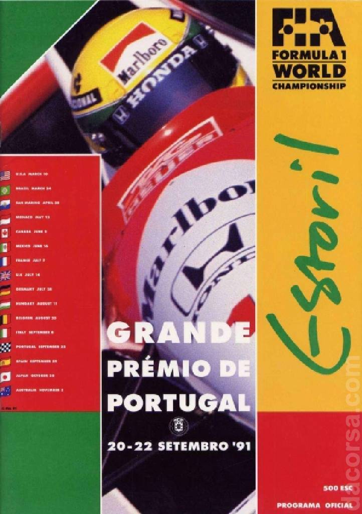 Poster of Grande Premio de Portugal 1991, FIA Formula One World Championship round 13, Portugal, 20 - 22 September 1991