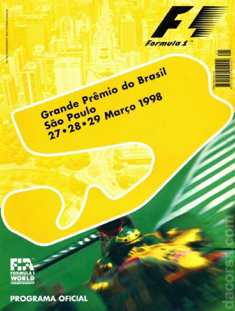 Image representing Grande Premio do Brasil 1998, FIA Formula One World Championship round 02, Brazil, 27 - 29 March 1998